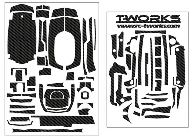 T-Work's　TS-044　　3D　カーボン柄プロポスキン　サンワM17用　ブラック