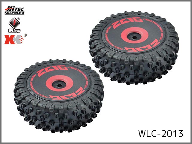 ハイテック(WLtoys)　WLC-2013　　フロントタイヤセット(レッド) (Explorer BL Buggy)