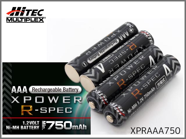 ハイテック　XPRAAA750　　XPOWER R-SPEC AAA750mAh 充電式単4電池