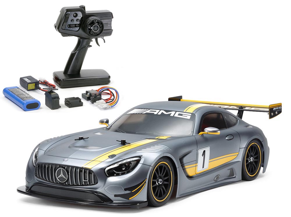 1/10 電動RC MERCEDES-AMG　GT3(TT-02)　組立キット+ファインスペック電動RCドライブセット