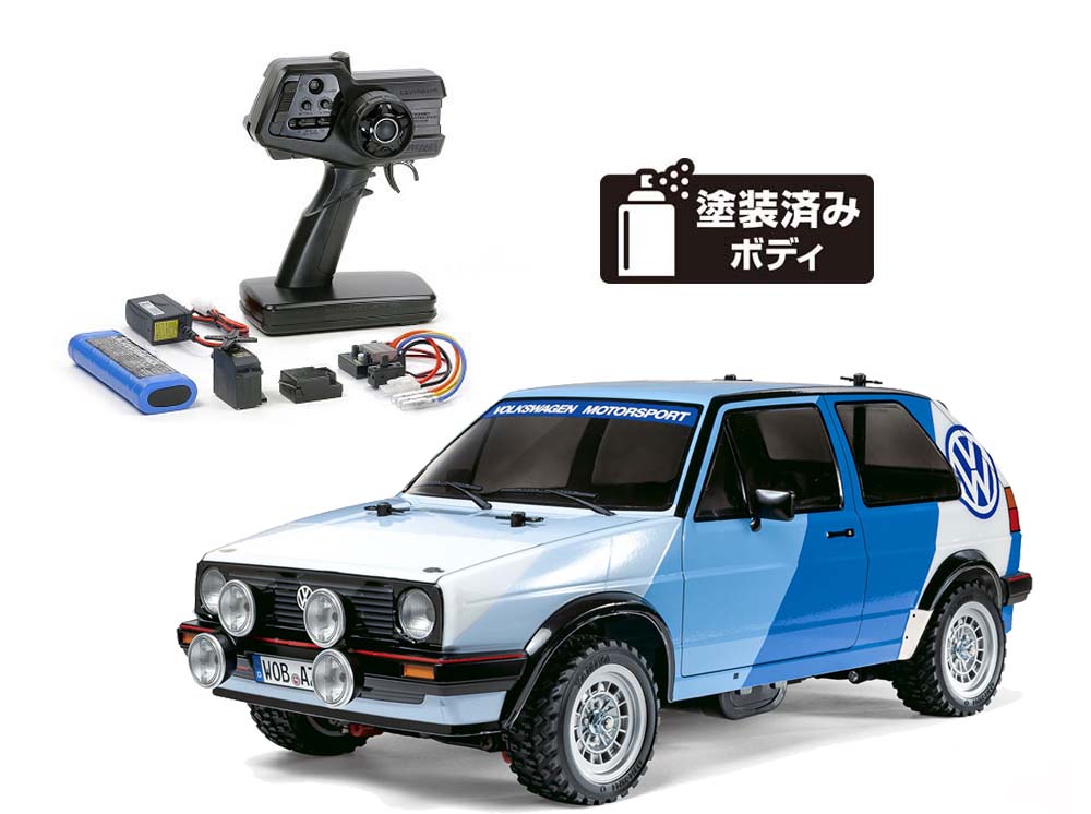 タミヤ　フォルクスワーゲン ゴルフII GTI 16V ラリー(MF-01X)組立キット+ファインスペック電動RCド