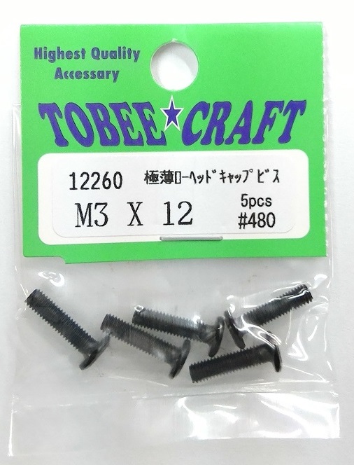 12260　極薄ローヘッド　キャップビス　M3x12 5pcs