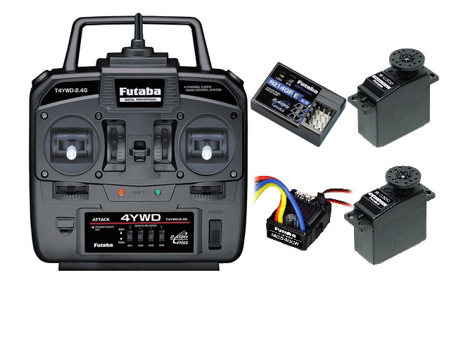 FUTABA　ATTACK 4YWD 2.4GHz U300サーボx2 MC340CRアンプ