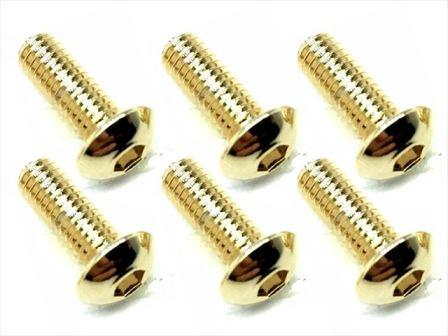 スクエア　NSR-308G　　24Kゴールドステンヘックスビス ボタン3x8 6本