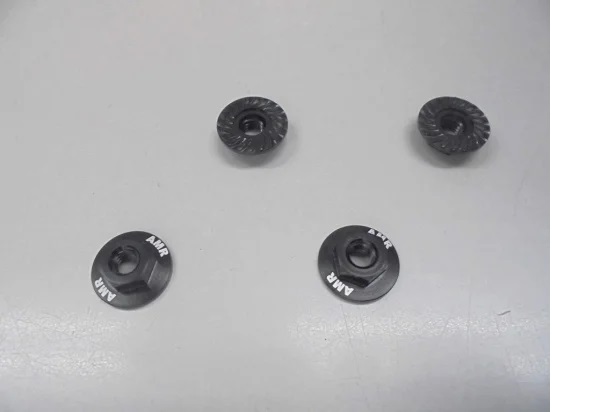 AMR　AMR-025BK　M4大径アルミフランジナット（ブラック/セレート付/4pcs）