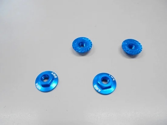 AMR　AMR-025LBL　M4大径アルミフランジナット（ライトブルー/セレート付/4pcs）