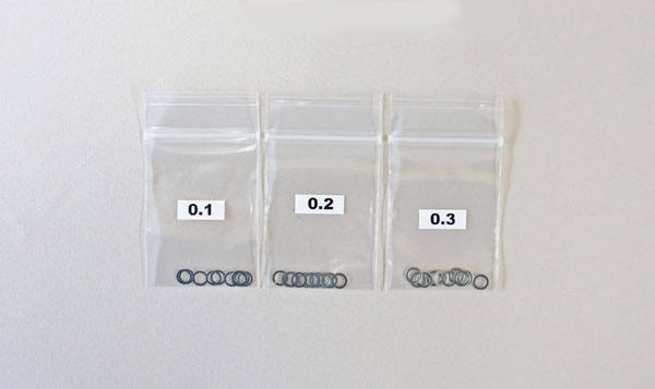 MUGEN／ムゲン　B0764　シムセット　φ4x6(0.1、0.2、0.3 各10pcs)