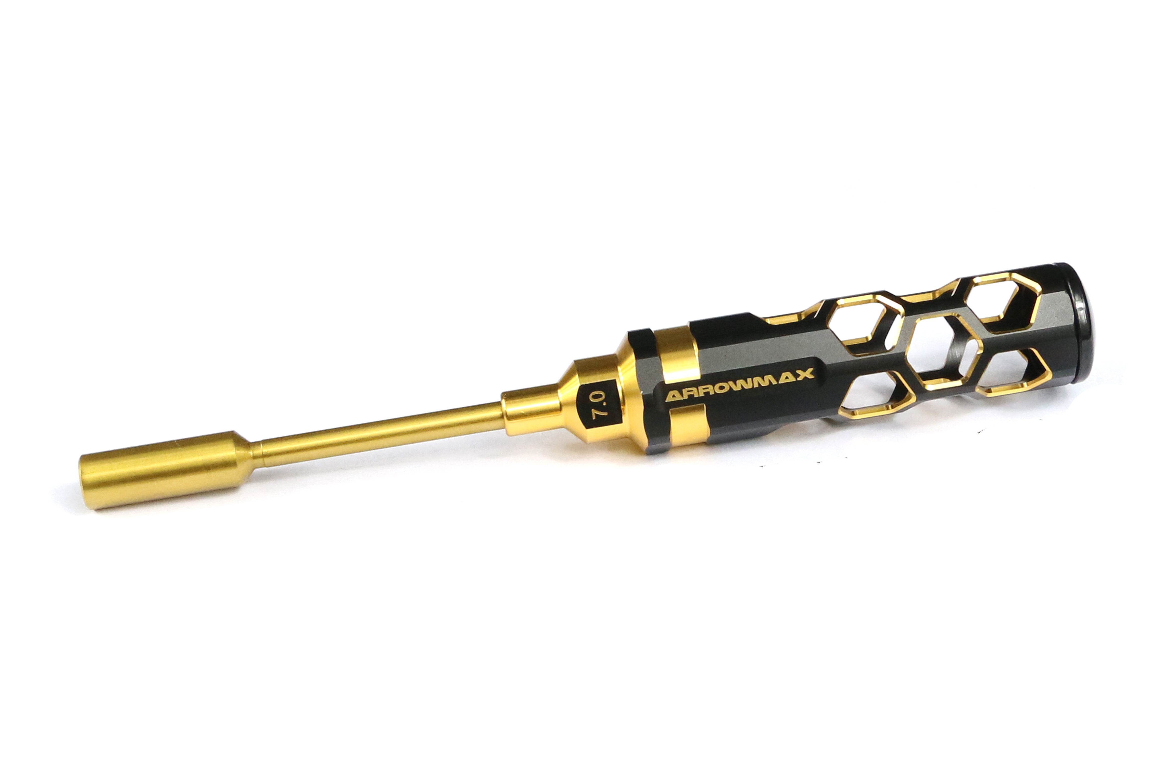 (B)ヨコモ AR-G50170 ARROWMAX製 7.0mm×100mm ハニカム ナットドライバー(黒/金) (B)ヨコモ AR-G50170 ARROWMAX製 7.0mm×100mm ハニカム ナットドライバー(黒/金)