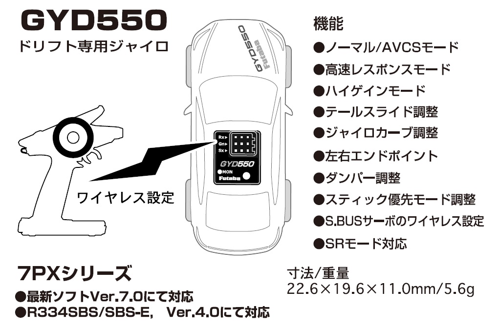 FUTABA　00107350-3　　GYD550　ドリフト専用ジャイロ