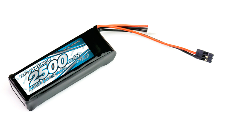 MLI-RF2500FD　インパクトLi-Poバッテリー2500mAh/7.4V 4C 平型サイズ 受信機用