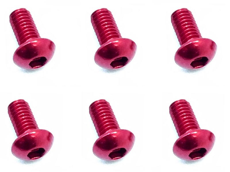 スクエア　NAX-306R　　70-75ジュラルミンヘックスボタンビス 3×6（レッド／6本入）
