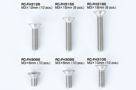 RC-FH308S　ステンレス製 フラットヘッドスクリュー　M3x8mm　10本入り