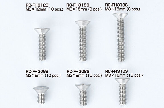 RC-FH308S　ステンレス製 フラットヘッドスクリュー　M3x8mm　10本入り