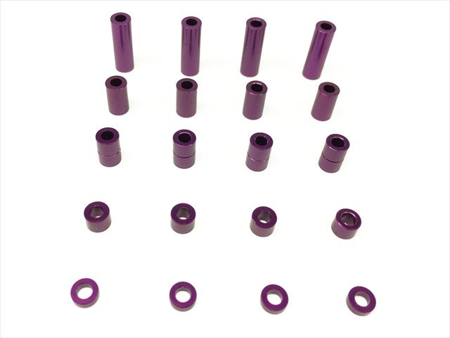 スクエア　SGE-51P　　Φ2アルミカラーセット1.5t,3t,6t,6.7t,12t(パープル)各4個入