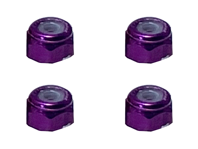 スクエア　SGX-02P　アルミナイロンナット M2 （パープル) 4pcs