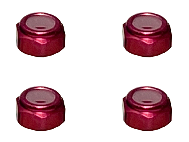 スクエア　SGX-02R　アルミナイロンナット M2 （レッド) 4pcs