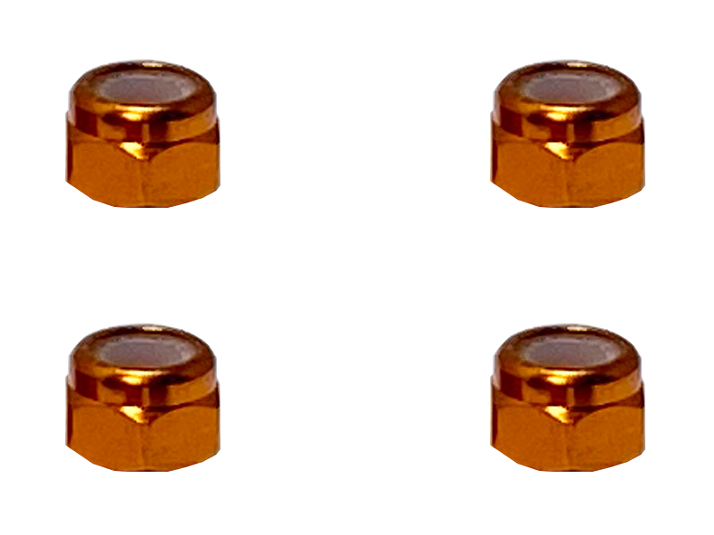 スクエア　SGX-03OR　　アルミナイロンナット M3 （オレンジ) 4pcs