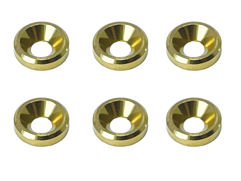 スクエア　SGX-15G　M3アルミ皿ワッシャー外径8mm ゴールド 6pcs