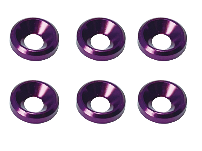 スクエア　SGX-15P　M3アルミ皿ワッシャー外径8mm パープル 6pcs