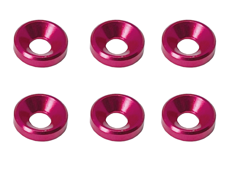 スクエア　SGX-15PK　　3mmアルミ皿ワッシャー外径8mm　M3(ピンク) 6個入