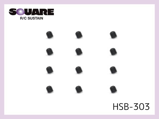 スクエア　HSB-303　　ステンレスホーロービス ブラックメッキ M3x3mm 12本入