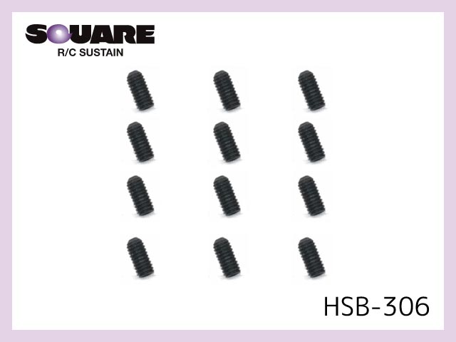 HSB-306　　ステンレスホーロービス ブラックメッキ M3x6mm 12本入