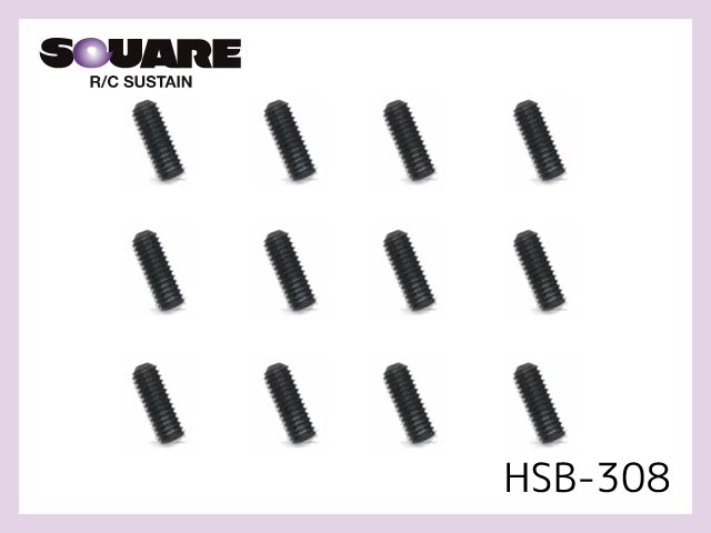 HSB-308　　ステンレスホーロービス ブラックメッキ M3x8mm 12本入