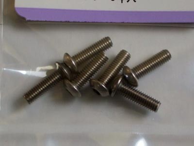 スクエア　NTR-305　　チタンヘックスボタンビス 3×5（6本入）