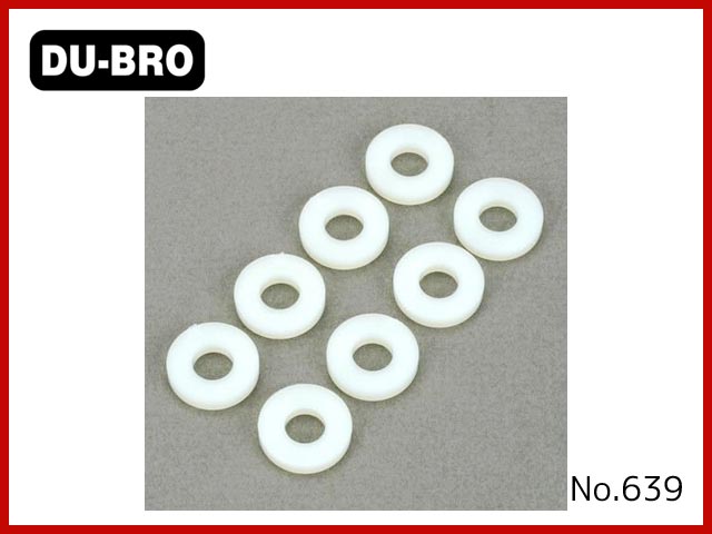 DU-BRO　639　　1/4" Nylon Flat Washer (8-Pack)