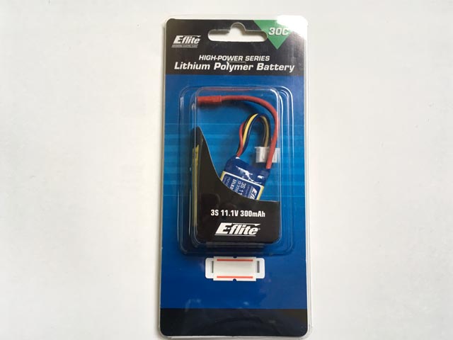 E-flite　EFLB3003SJ30　3S(11.1V) 300mAh Li-Poバッテリー (JSTコネクター)　