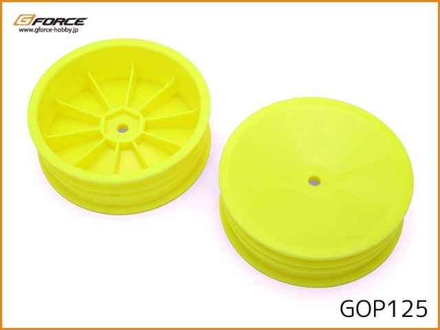 Gフォース　GOP125　　フロントディッシュホイール 2.2インチ for カーペットタイヤ(Yellow)