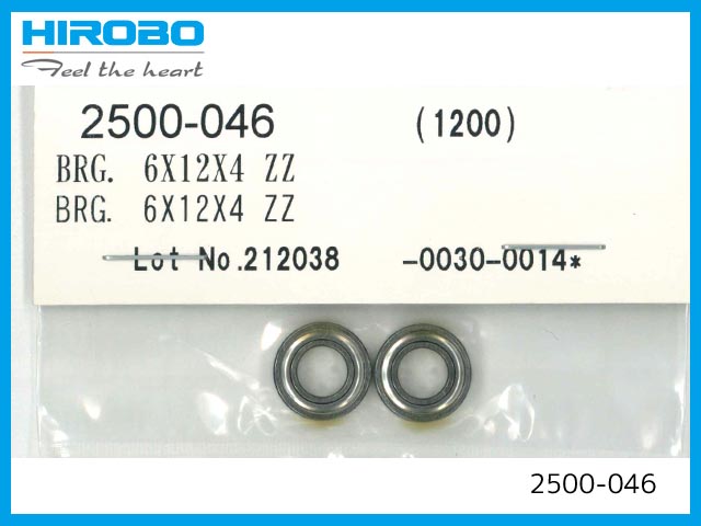 ヒロボー　2500-046　　BRG 6x12x4 ZZ　(お取り寄せ)