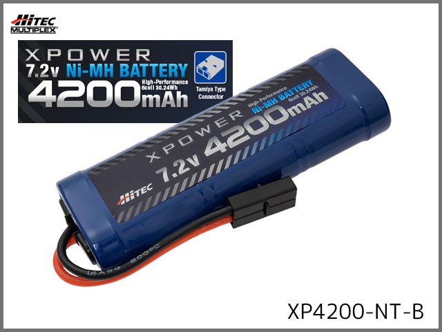 ハイテック　XP4200-NT-B　　XPOWER　Ni-MH 7.2V 4200mAh タミヤタイプコネクター