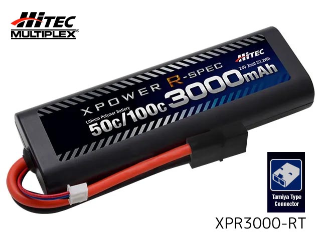 ハイテック　XPR3000-RT　　Li-Po 7.4V 3000mAh 50C/100C タミヤタイプコネクター