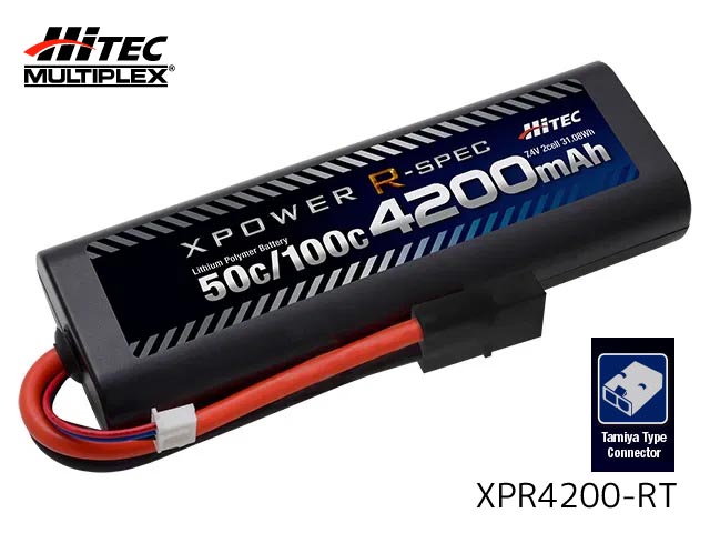 ハイテック　XPR4200-RT-B　　Li-Po 7.4V 4200mAh 50C/100C タミヤタイプコネクター