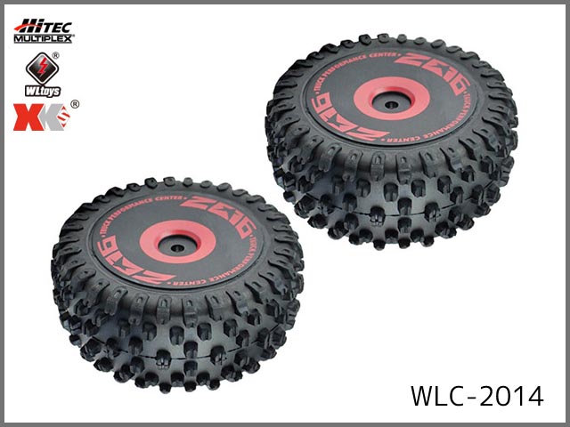ハイテック(WLtoys)　WLC-2014　　リアタイヤセット (レッド) (Explorer BL Buggy) (お取寄)