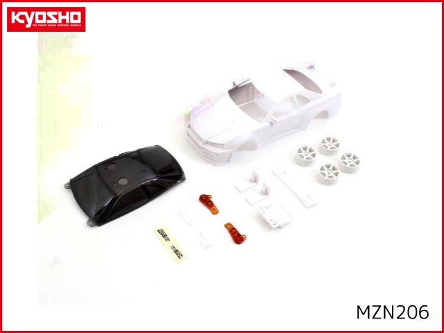 京商　MZN206　　NISSAN SKYLINE GT-R V-spec (R34) ホワイトボディセット(ホイール付/AWD